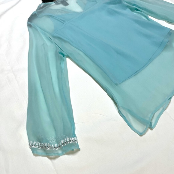 Embellished tunic & matching cami set. Color Aqua Sz PM - Picture 12 of 12